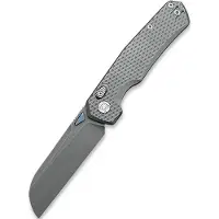 Kunwu Knives Chad - Stonewashed - Titanium kääntöveitsi, Diamond Texture