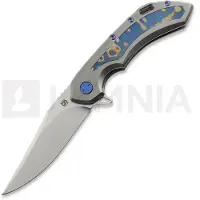 Olamic cutlery Wayfarer 247 S90V Bowie kääntöveitsi, Zirblast Titanium & Fedokume