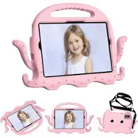 SKALO Samsung Galaxy Tab A11+ 3D Cartoon Lapset Suojakuori - Pinkki
