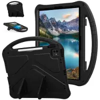 SKALO iPad Pro 13" M5 (2025) Lasten suojakotelo, jossa on kahva ja jalusta - Musta