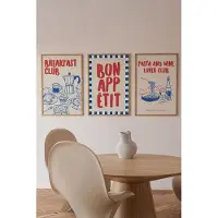 Hobby Hall Kolmiosainen juliste Bon Appetit
