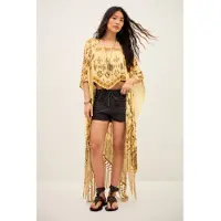 Ba&sh for woman. 1E26ZELM Zelma yellow poncho (OSFA), Casual, Viscose