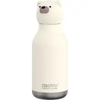 Asobu juomapullo terästä pillillä Bestie Polarbear White