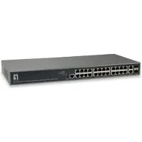 Level One GEP-2682, Hallittu, L3, Gigabit Ethernet (10/100/1000), Power over Ethernet -tuki, Telineasennus