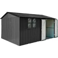 Fornorth Pihavarasto Ikkunalla 375x286x162cm, Musta