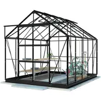 Lykke Kasvihuone Glass 8,2m2, Musta