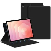 SKALO Samsung Galaxy Tab S11 Magnetic Fold PU-Nahka Suojakuori - Musta