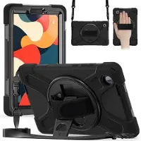 SKALO Lenovo Tab One Armor 360 Kahva Olkahihna Kotelo - Musta