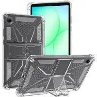 SKALO Samsung Galaxy Tab A11 Crystal Clear Hybrid Kickstand Suojakuori - Läpinäkyvä