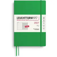 Adlibris Kalenteri Weekly Planner &amp; Notebook 2027 A5 Soft Cover Spring Leaf