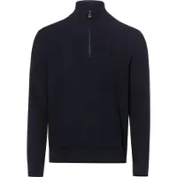 Ralph Lauren Mesh-Knit Cotton Quarter-Zip Sweater - Navy - S