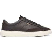 BOSS for man. 50568536 Dark brown Kieran Tenn leather trainers (40), Flat, Laces, Casual
