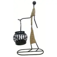Typecat Nordic Iron Candlestick Abstract Character Sculpture Candle Holder Table Atmosphere Lamp Not Contain Candles