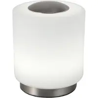 FABAS LUCE Pöytävalaisin Simi, himmennettävä, Valkoinen/opaali, Olohuone/ruokailutila, Metalli, Moderni