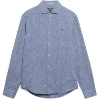 Superdry for man. M4011103A Riviera Linen Shirt blue (XXL), Casual, Long sleeve