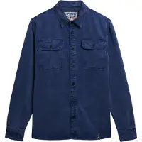 Superdry for man. M4011068A Marine Merchant Military overshirt (L), Casual, Long sleeve, Lyocell, Navy