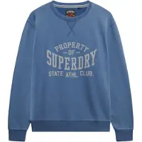 Superdry for man. M2014090A Blue Athletic Essential Sweatshirt (L), Casual, Cotton, Long sleeve