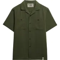 Superdry for man. M4011123A Merchant Textured green shirt (S), Casual, Cotton, Short sleeve