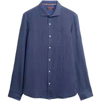 Superdry for man. M4011054A Navy Vacation Shirt (L), Casual, Linen, Long sleeve