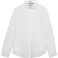 Superdry for man. M4011109A Cut Away White Poplin Shirt (L), Casual, Cotton, Long sleeve
