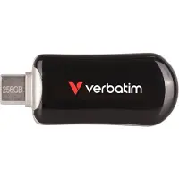 Verbatim 256GB Plectra, 3.2 Gen1 USB-C -muistitikku, 100/25 MB/s, musta
