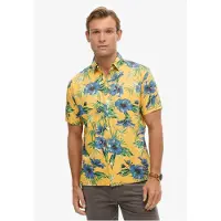 Superdry for man. M4010947A Hawaiian print shirt yellow (XXL), Casual, Modal, Short sleeve