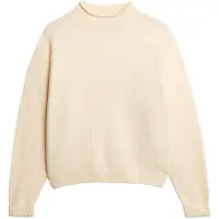 Superdry for woman. W6110649A Mock beige jumper (S), Casual, Acrylic