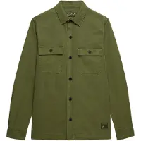 Superdry for man. M4011143A Military green shirt (XL), Casual, Cotton, Long sleeve