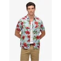 Superdry for man. M4010947A Blue Hawaiian Shirt (L), Casual, Cotton, Short sleeve