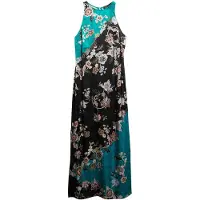 Superdry for woman. W8012040A Jacquard dress blue, black (XL), Casual, Party, Viscose, Sleeveless / Straps