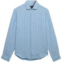 Superdry for man. M4011103A Riviera Linen Shirt blue (XXL), Casual, Long sleeve