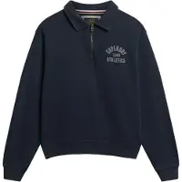 Superdry for woman. W2012686A Sweatshirt Athletic Collared navy (XL), Casual, Cotton, Long sleeve