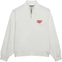 Superdry for woman. W2012599A Heritage Terry Half Zip beige sweatshirt (M), Casual, Cotton