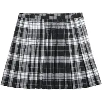 Superdry for woman. W7210208A Black plaid pleated mini skirt (S), Casual, Polyester