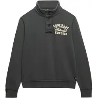 Superdry for man. M2014013A Vintage Athletic Half Button Sweatshirt grey (L), Casual, Cotton