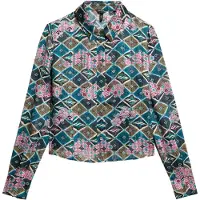 Superdry for woman. W6012006A Multicoloured sheer shirt (S), Casual, Multicolor, Viscose, Long sleeve