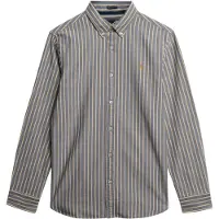 Superdry for man. M4011037A Classic Oxford navy striped shirt (L), Casual, Cotton, Long sleeve