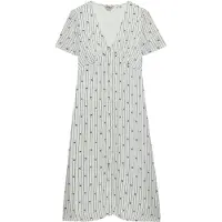 Superdry for woman. W8012077A Beige Print Midi Tea Dress (S), Casual, Viscose, Short sleeve