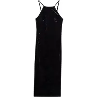 Superdry for woman. W8011985A Lace Back Velvet Midi Dress (L), Casual, Party, Purple, Polyester, Sleeveless / Straps