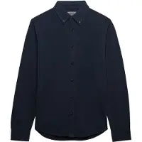 Superdry for man. M4011111A Vintage Destroy Navy Pique Shirt (XXL), Casual, Cotton, Long sleeve