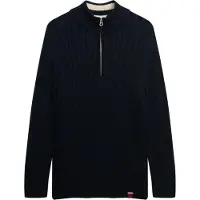 Superdry for woman. W6110741A Navy slouchy half-zip cardigan (M), Casual, Cotton