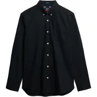 Superdry for man. M4010993A Essentials Black Slim Fitted Lightweight Shirt (XXL), Casual, Cotton, Long sleeve