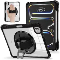 SKALO iPad Pro 11" M4 (2024) Erittäin Iskunkestävä Armor 360 Kahva/Teline Suojakuori - Musta