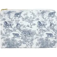 Dark Canvas Pouch Country Blue Savannah Pattern