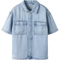 Name it Nkmjoy Boxy Dnm 1/2 Shirt 1860-Ph F - Blue - 158