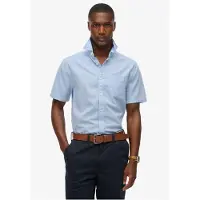 Superdry for man. M4011093A City Cotton Linen blue shirt (XXL), Casual, Short sleeve