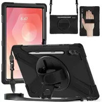 SKALO Samsung Galaxy Tab S11 Ultra Armor 360 Kahva Olkahihna Kotelo - Musta