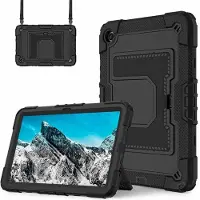 SKALO Samsung Galaxy Tab A11+ Armor Teline Olkahihna Suojakuori - Musta