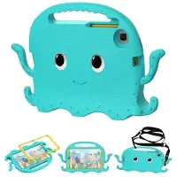 SKALO Samsung Galaxy Tab A11 3D Cartoon Lapset Suojakuori - Turkoosi