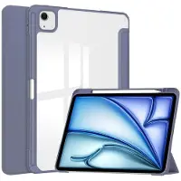 SKALO Trifold Läpinäkyvä Takaosa Kotelo sopii iPad Air 13" M4 (2026) - Violetti